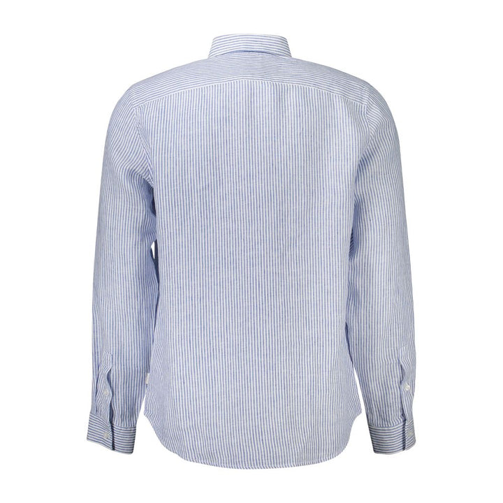 Guess Jeans Blu Linen Men Shirt