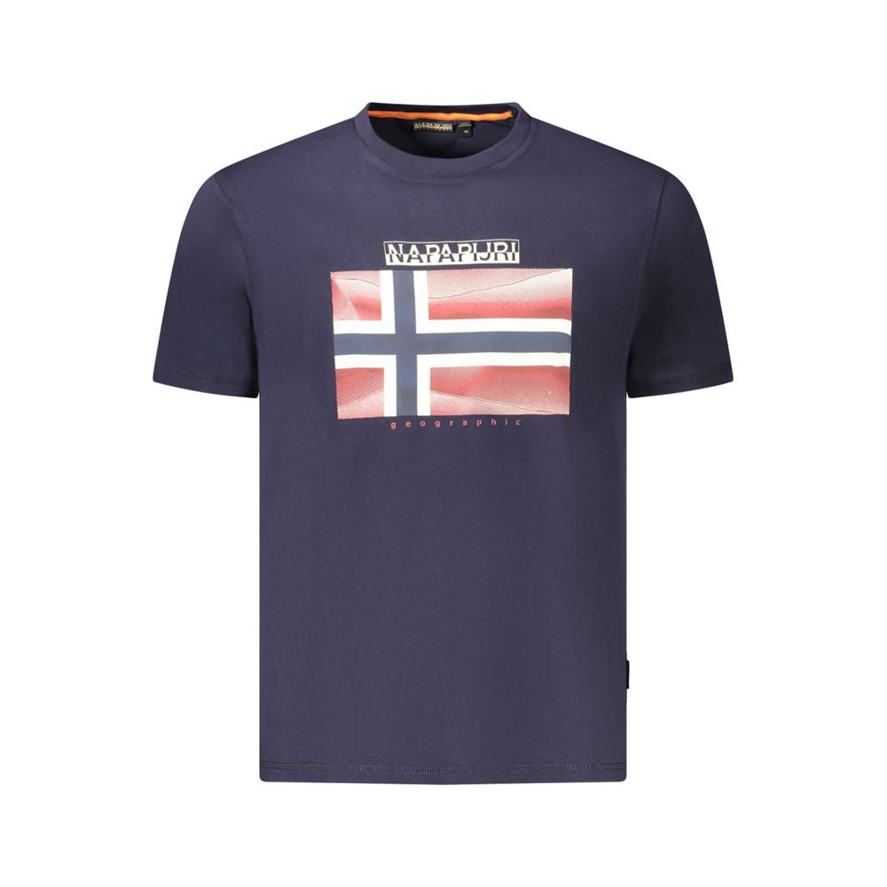 Napapijri Blue Organic Cotton Men T-Shirt