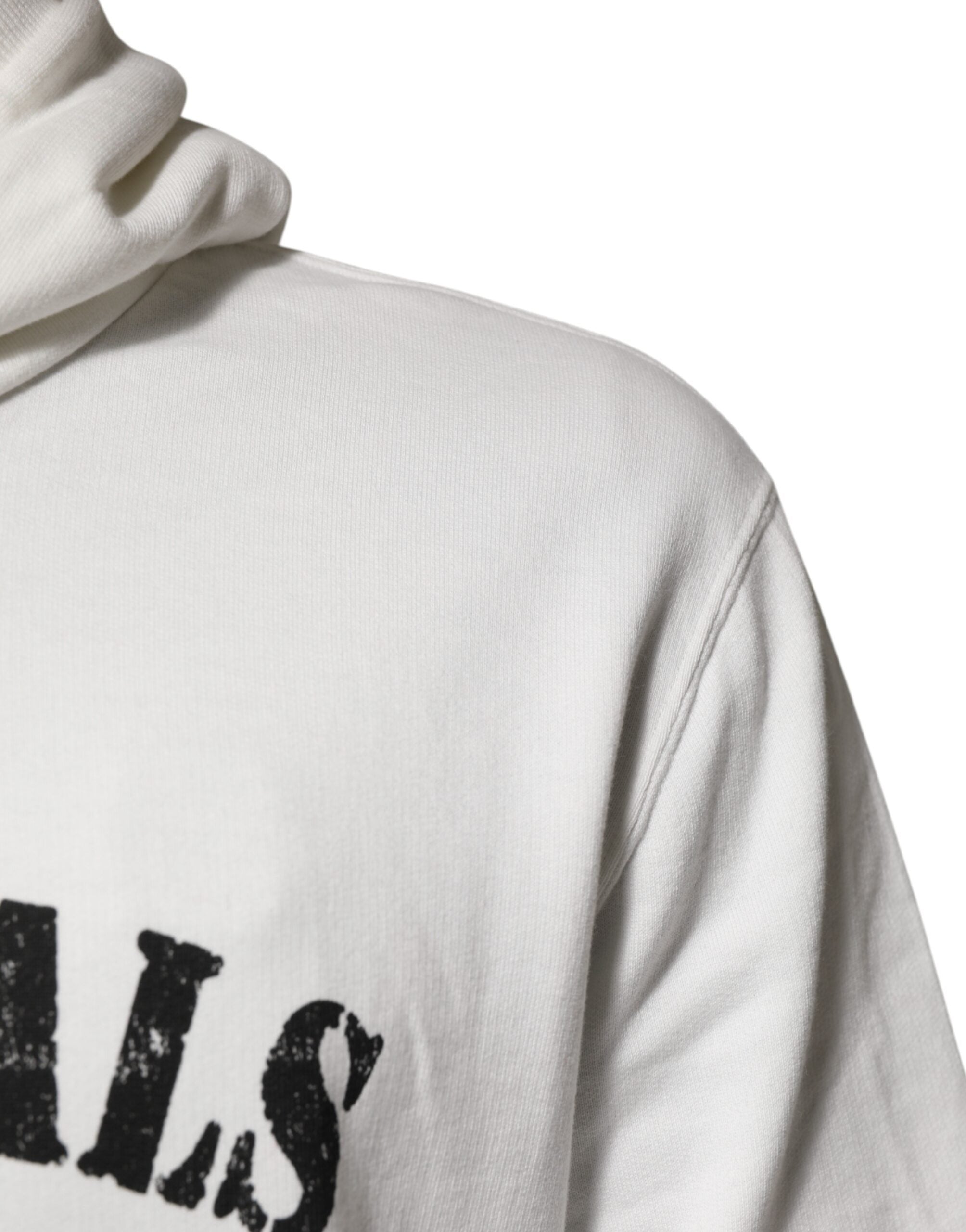 Dolce & Gabbana White Cotton DG ROYAL Print Hooded Sweater