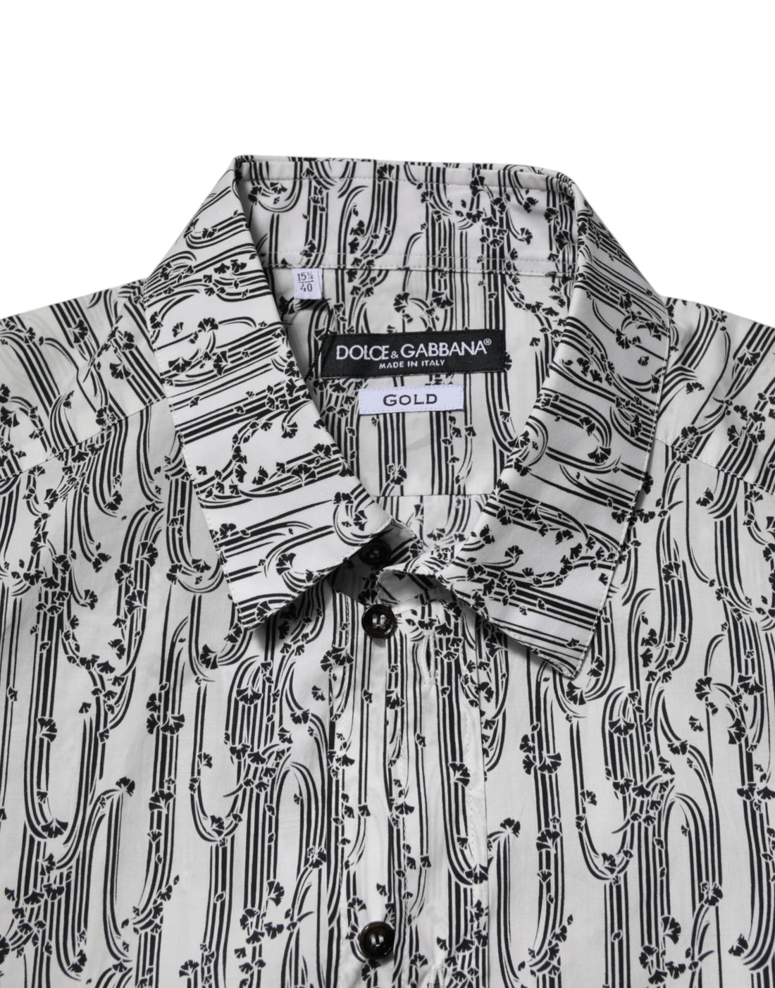 Dolce & Gabbana White Floral Print Casual Long Sleeves Shirt