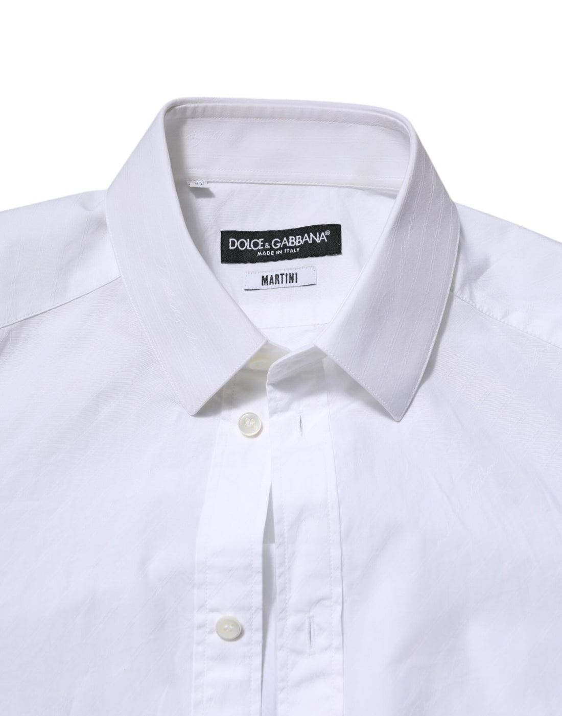 Dolce & Gabbana White Cotton MARTINI Long Sleeve Dress Shirt