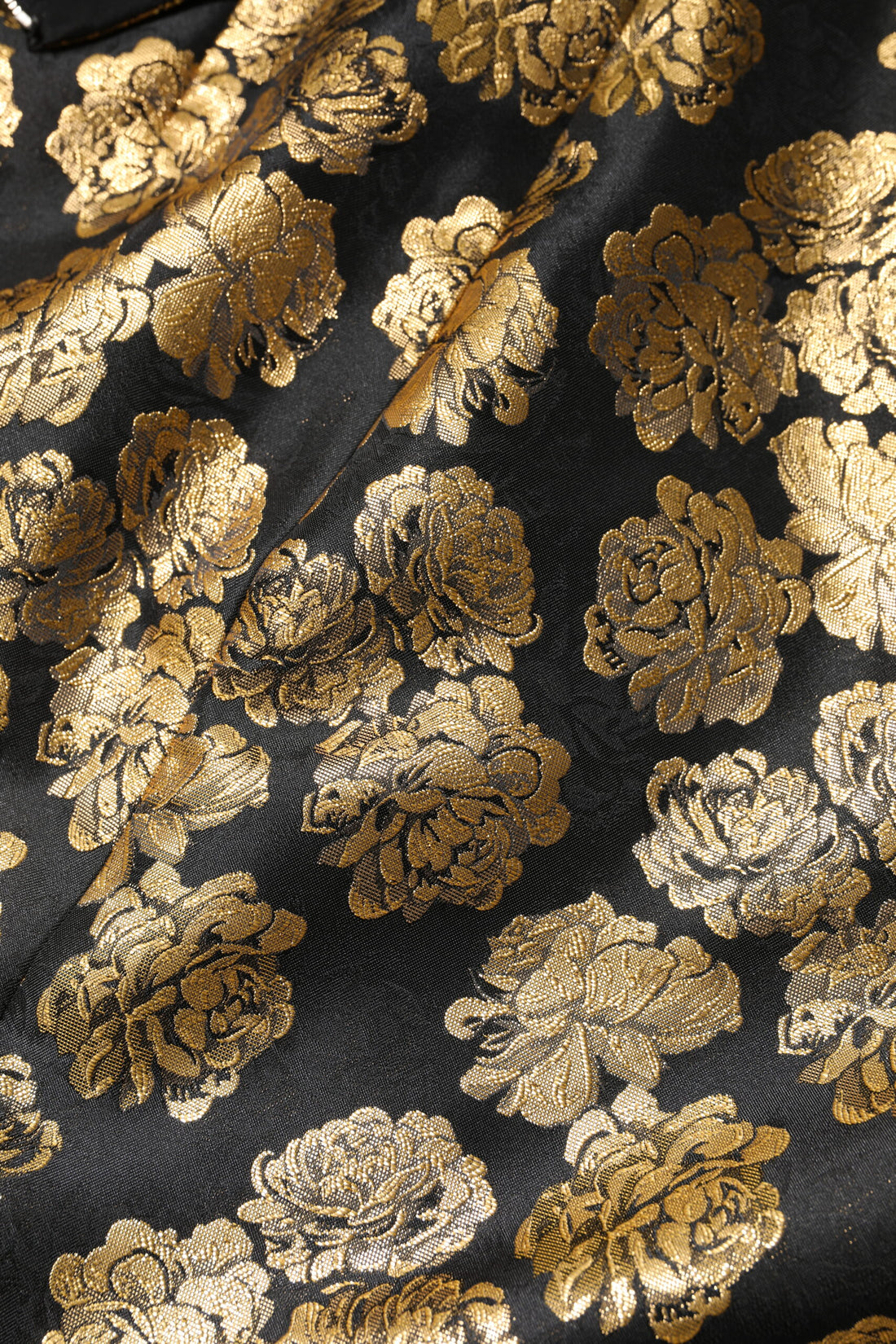 Dolce & Gabbana Black Gold Floral Print Jacquard Mini Skirt