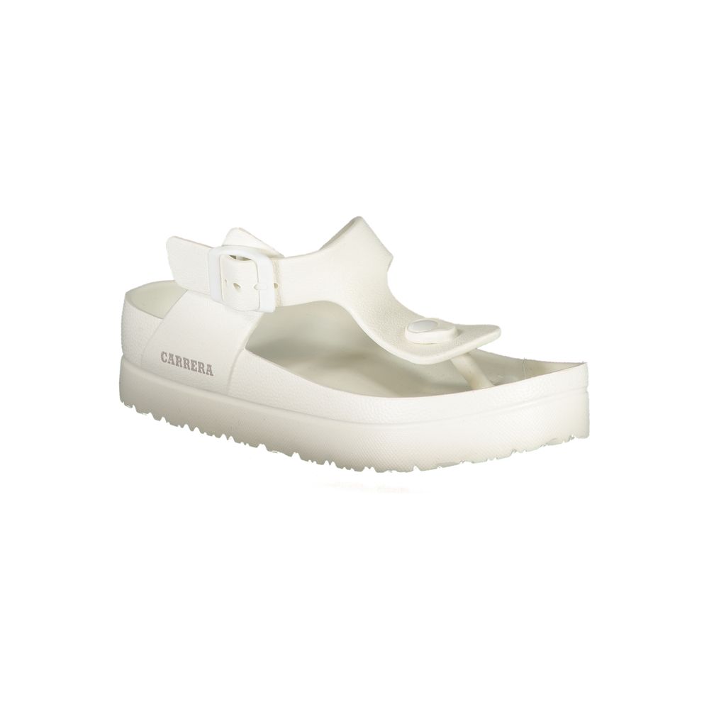 Carrera Bianco Poliuretano Womens Flip Flop with Ankle Buckle