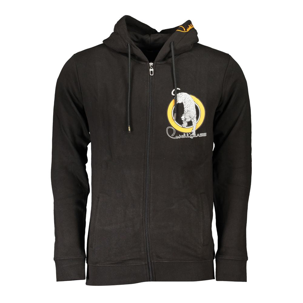 Cavalli Class Black Cotton Men's Hooded Sweatshirt