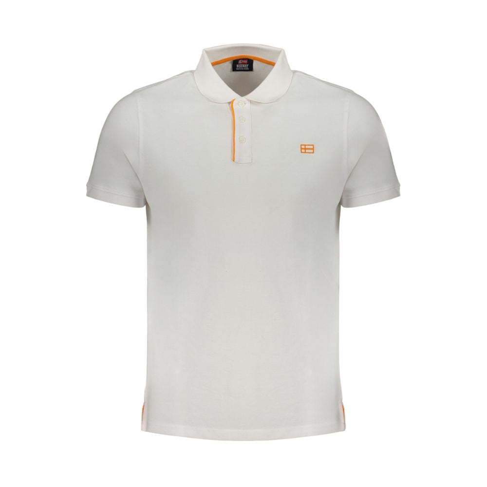 Norway 1963 White Cotton Men Polo Shirt