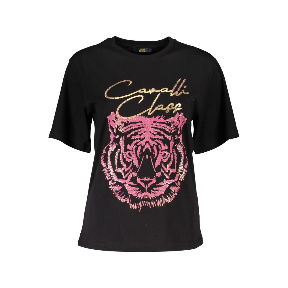 Cavalli Class Grigio Cotton Women T-Shirt