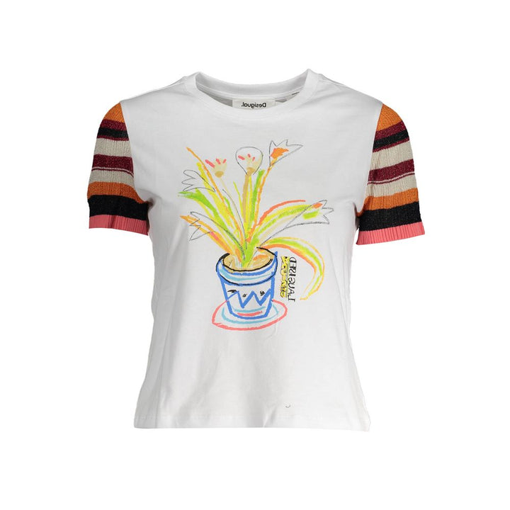 Desigual Bianco Cotton Women T-Shirt