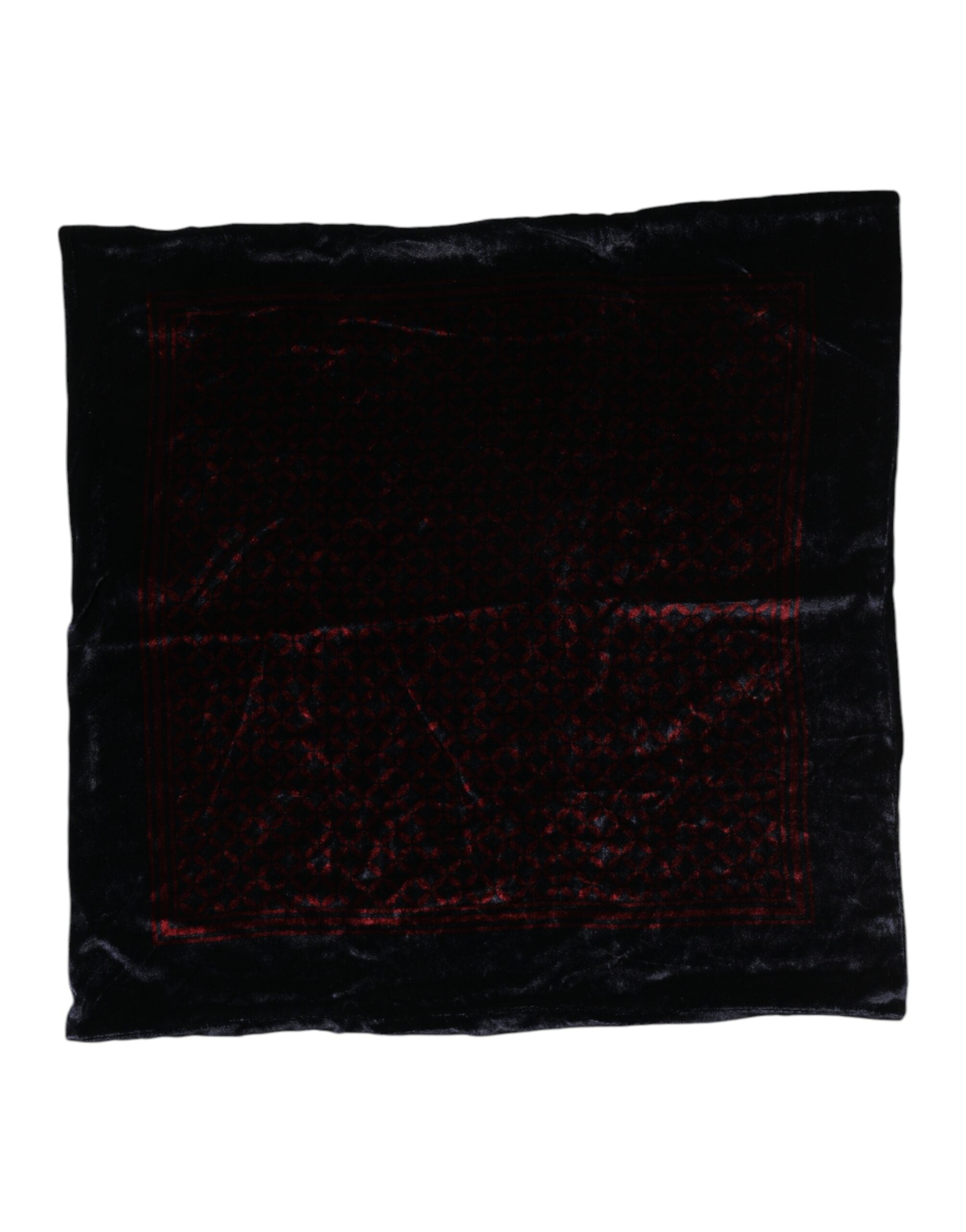 Dolce & Gabbana Black Red Viscose Square Men Foulard Scarf