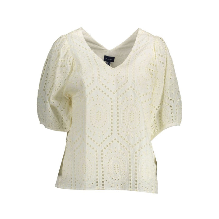 Gant White Cotton Women T-Shirt
