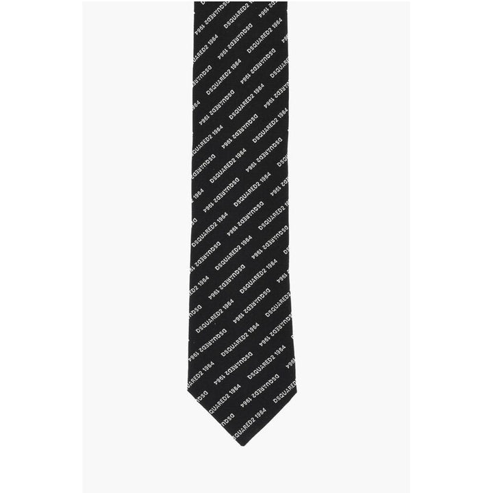 Dsquared² Silk Tie with All-Over Logo