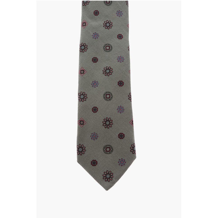 Corneliani CC COLLECTION Floral Patterned Silk Tie