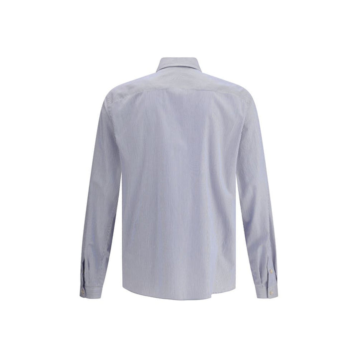 Valentino Blue Cotton Pattern Shirt