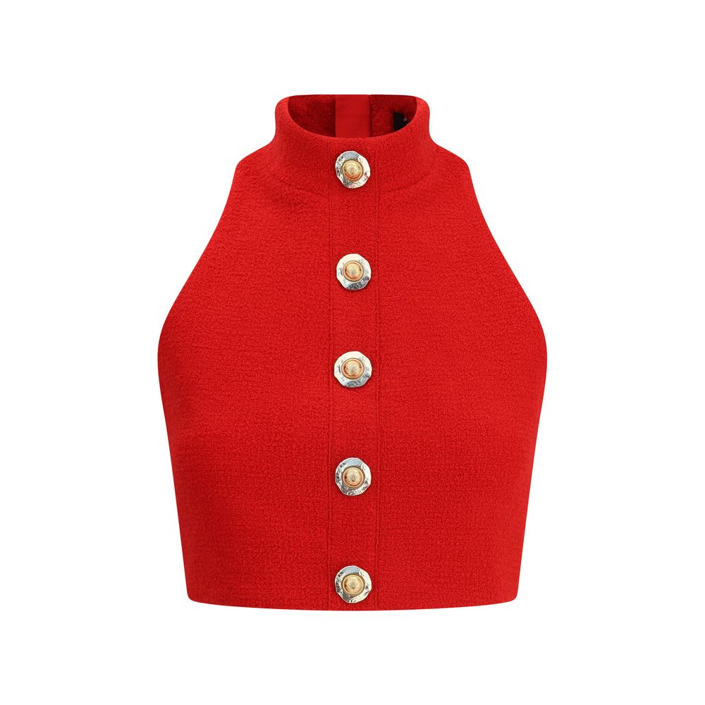 Balmain Multicolor Fleece Wool Top