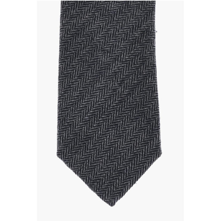 Corneliani plain herringbone two-tone tie