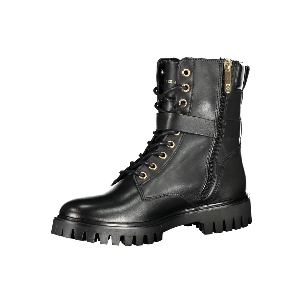 Tommy Hilfiger Black Polyurethane Women Stivaletto