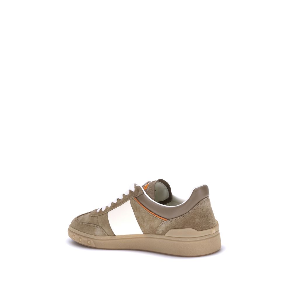 Valentino Garavani Brown Calf Leather Bos Taurus Chunky Sneakers