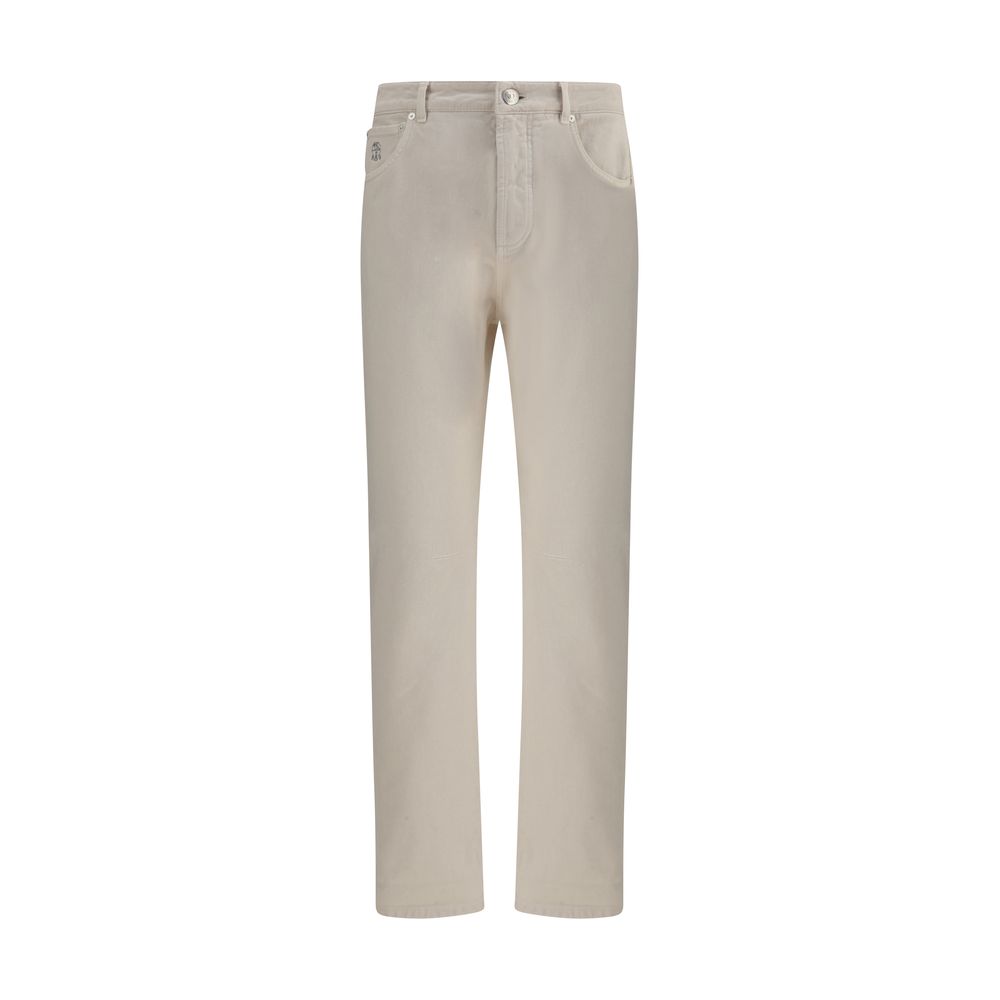 Brunello Cucinelli Beige Cotton Jeans Denim