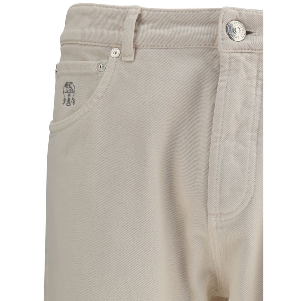 Brunello Cucinelli Beige Cotton Jeans Denim