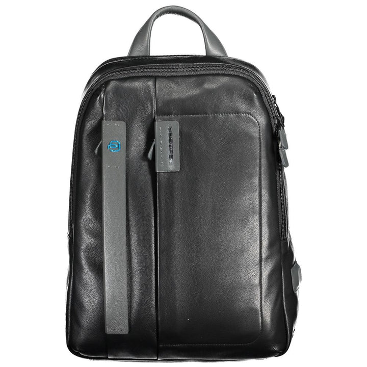 Piquadro Black Leather Backpack