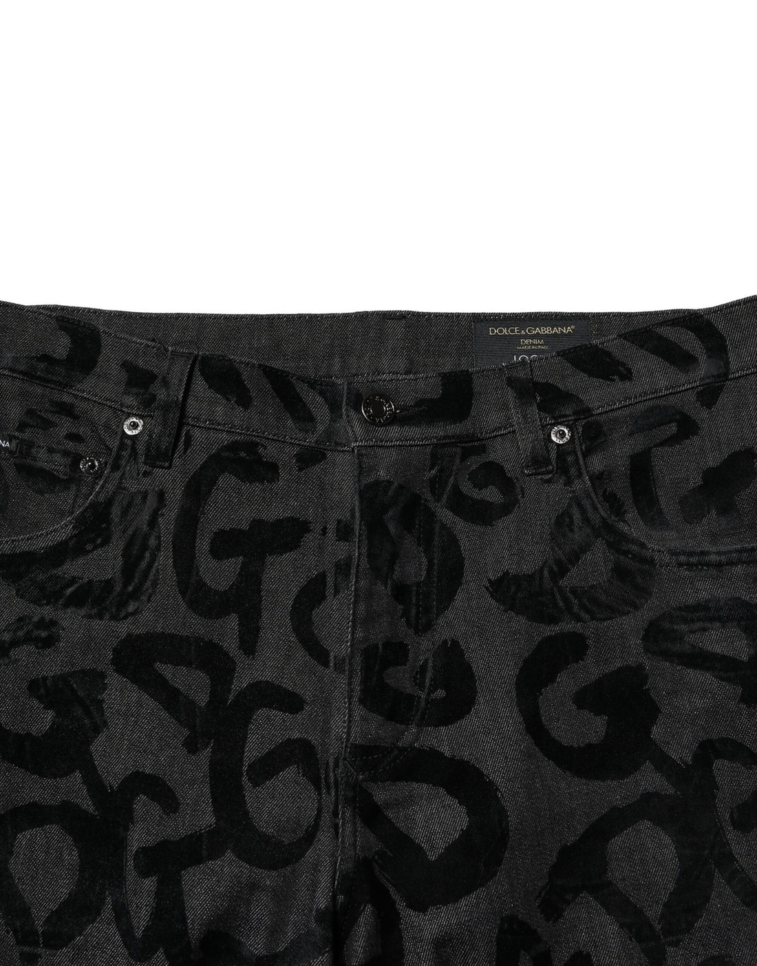 Dolce & Gabbana Gray Cotton DG Logo Straight Men Denim Jeans