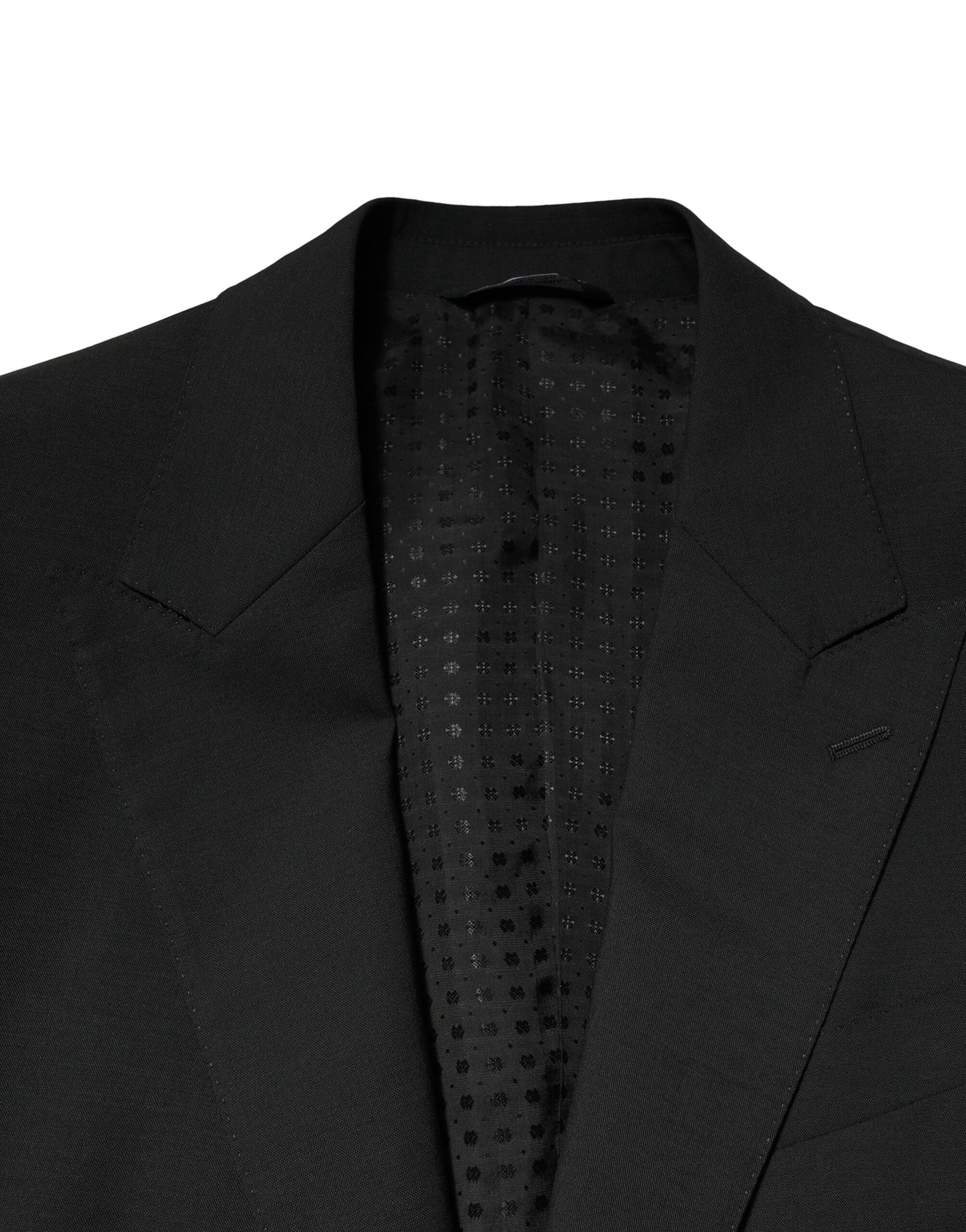 Dolce & Gabbana Black Wool 2 Piece Single Breasted Suit