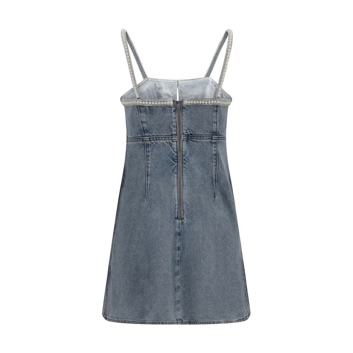 Self-Portrait Denim mini Dress with pearls