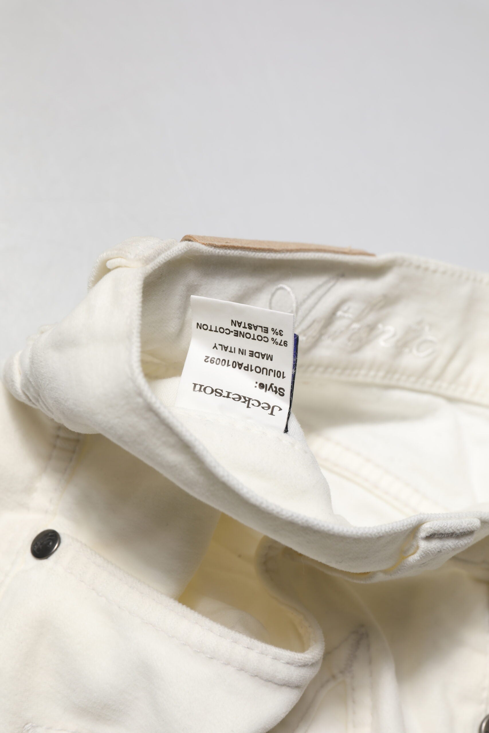 Jeckerson White Cotton Stretch Straight Fit Men Denim Jeans