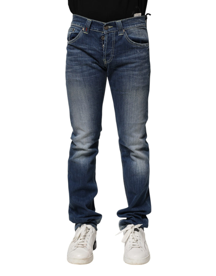 Dondup Blue Washed Skinny Fit Casual Men Denim Jeans