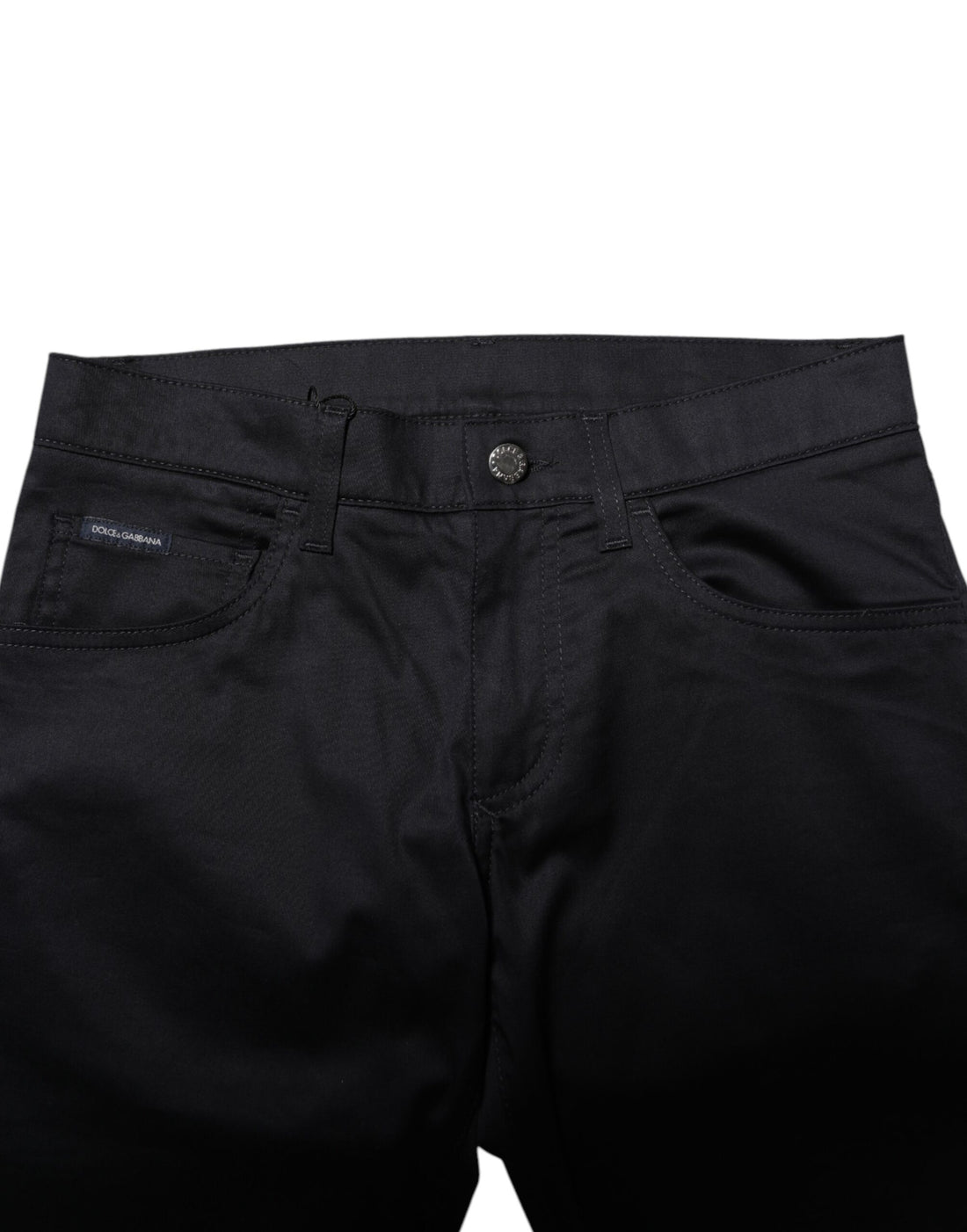 Dolce & Gabbana Black Cotton Skinny Mid Waist Pants