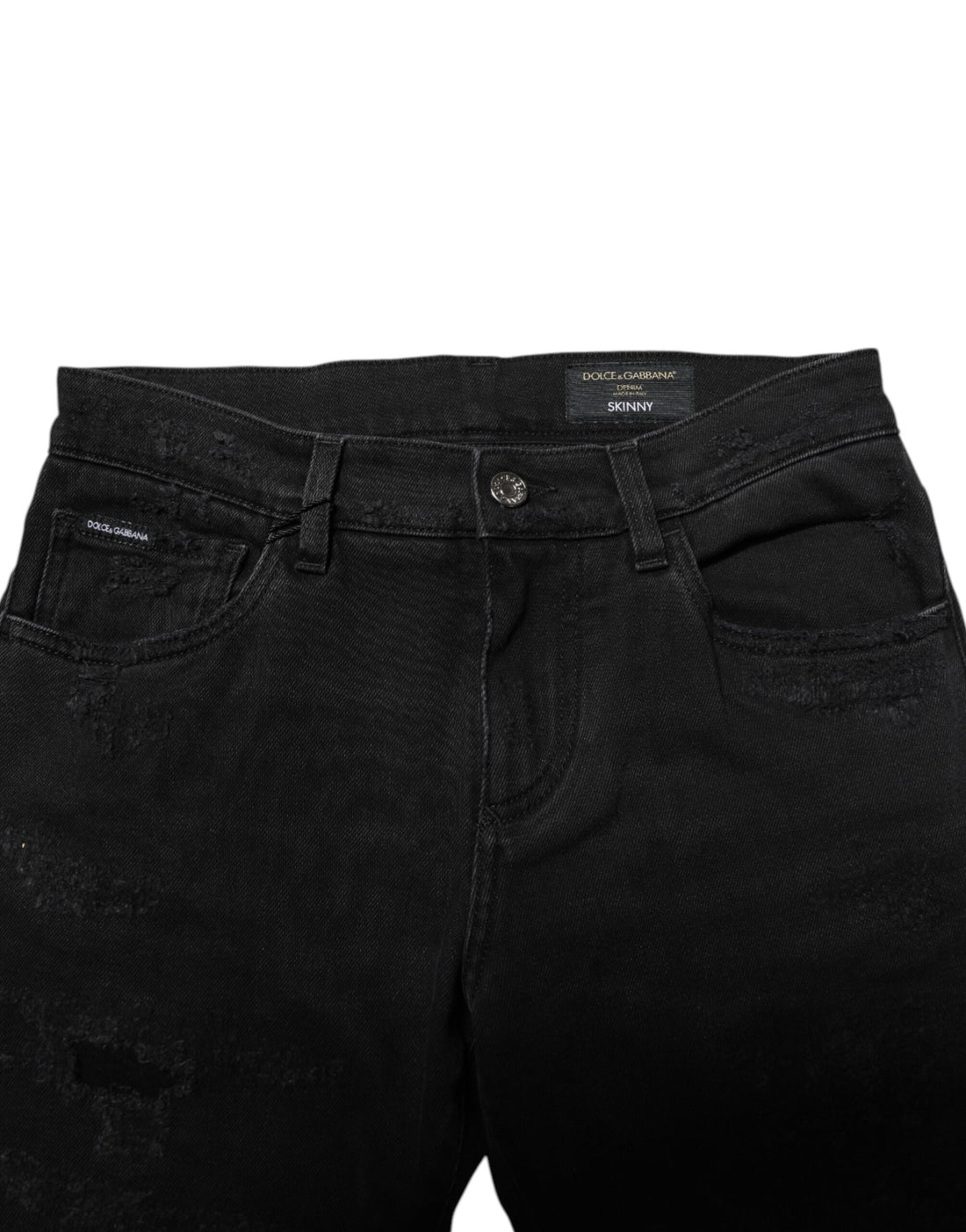 Dolce & Gabbana Black Cotton Skinny Men Denim Jeans