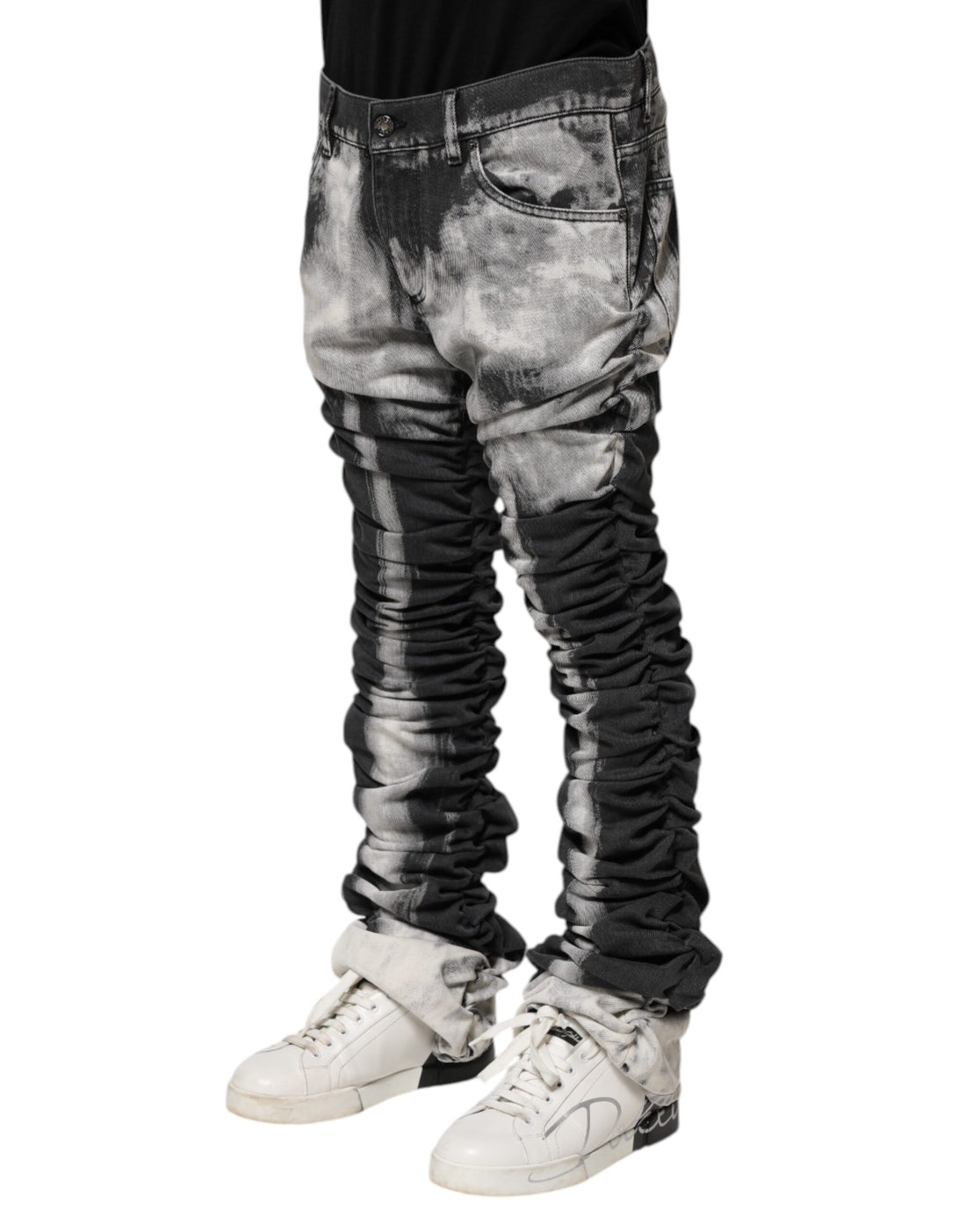 Dolce & Gabbana Black Tie Dye Straight Denim Jeans