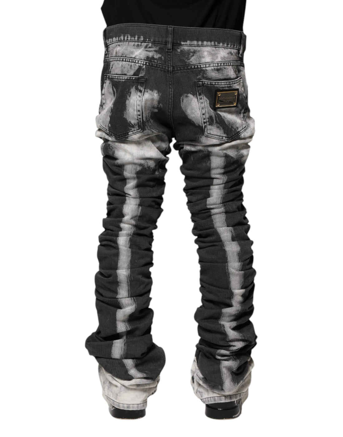 Dolce & Gabbana Black Tie Dye Straight Denim Jeans