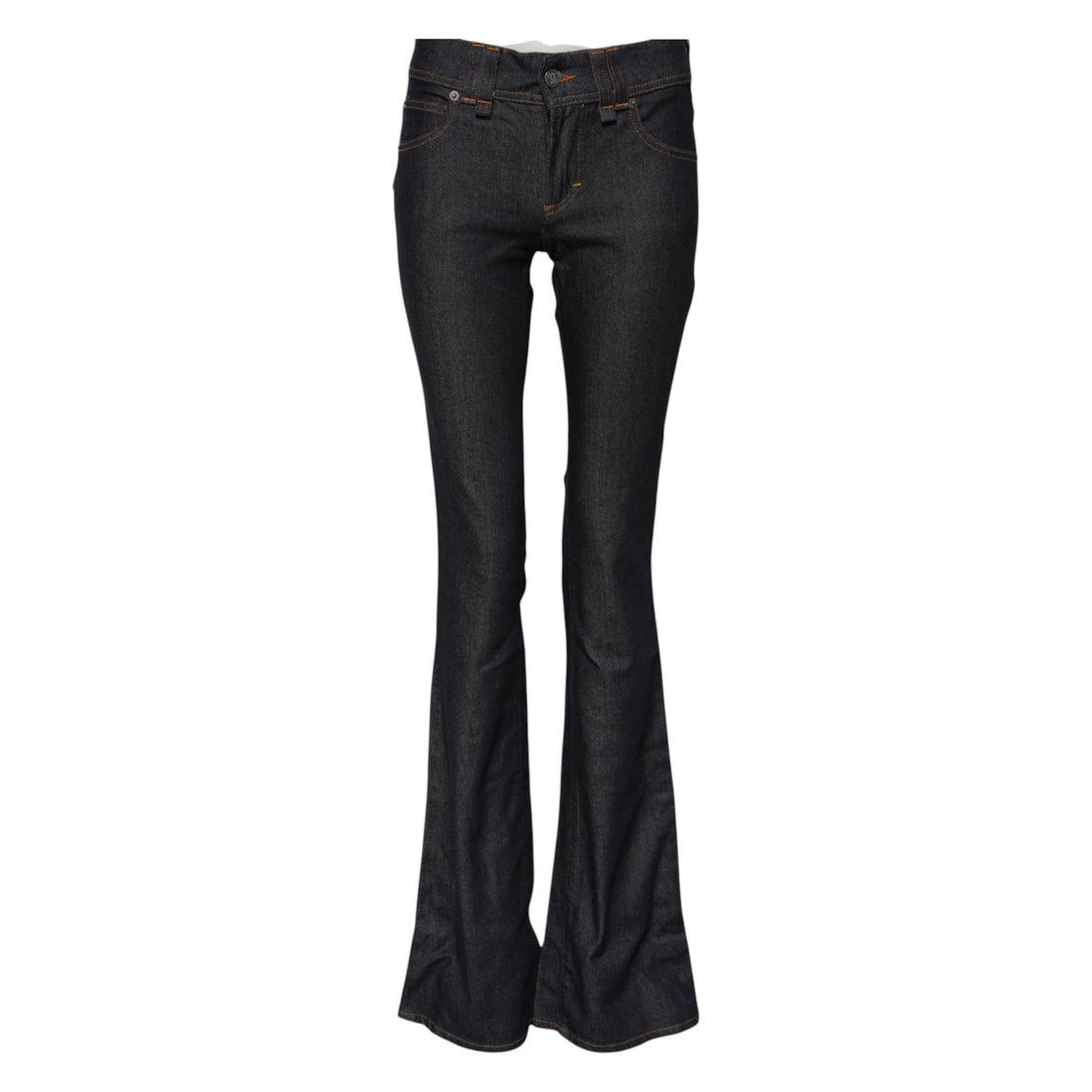 John Galliano Blue Mid Waist Cotton Wide Leg Denim Jeans