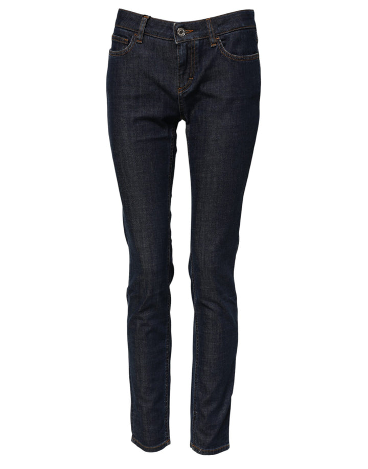 Dolce & Gabbana Blue Skinny Cotton Mid Waisted Denim Jeans
