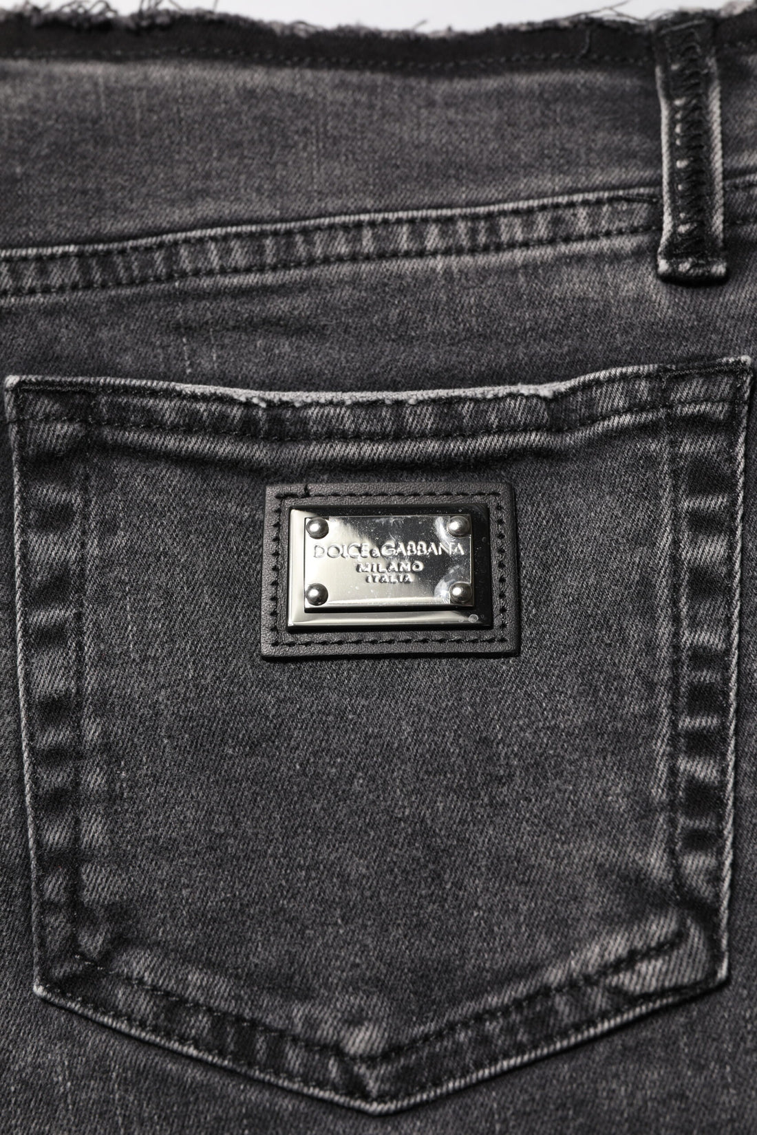 Dolce & Gabbana Gray Skinny Cotton Mid Waisted Denim Jeans