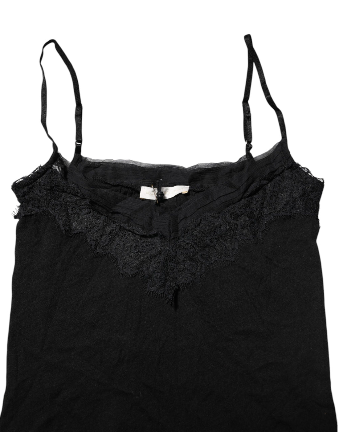 Scervino Street Black Wool Sleeveless Square Neck Tank Top