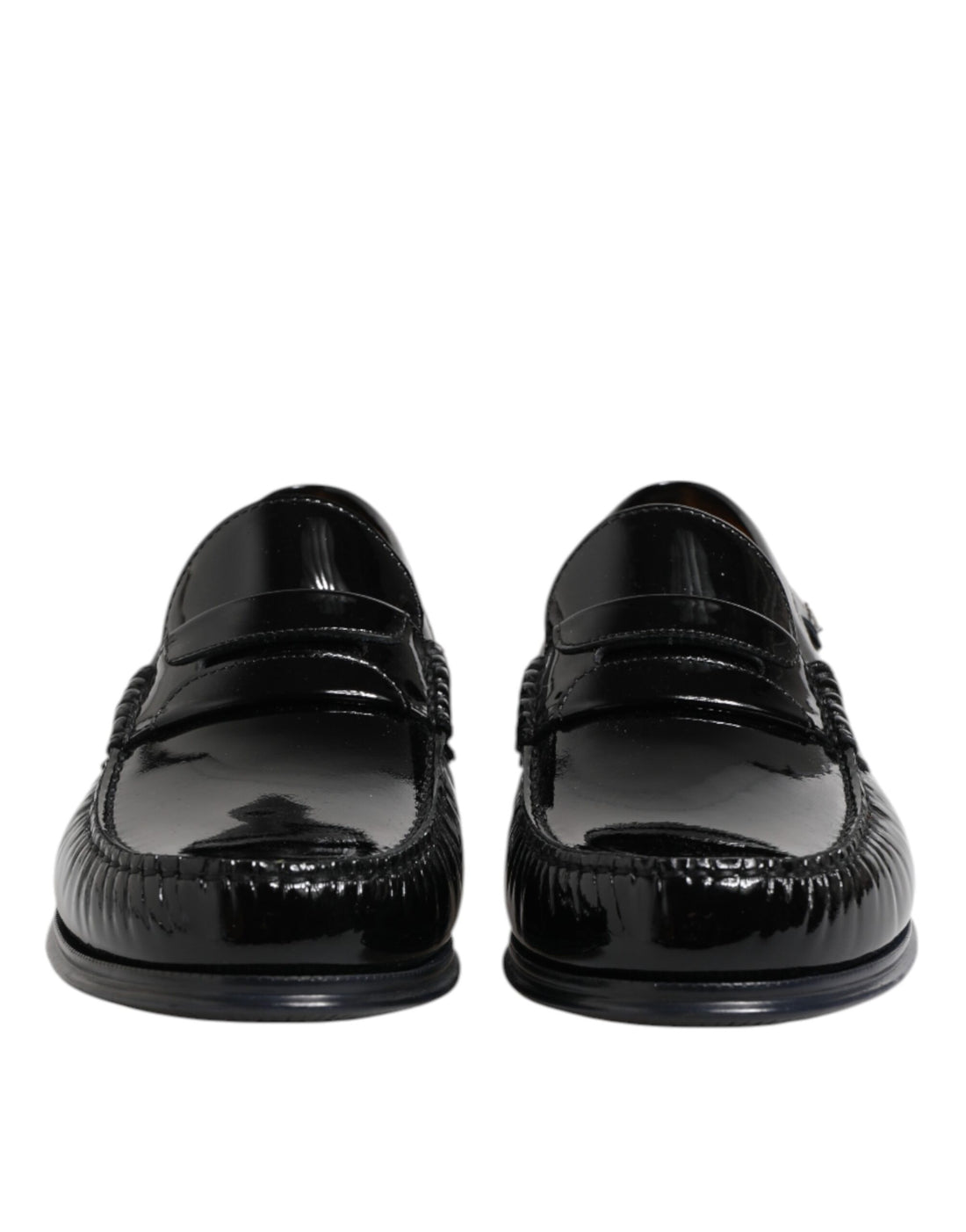 Dolce & Gabbana Black Leather Slip On Loafers Dress Shoes