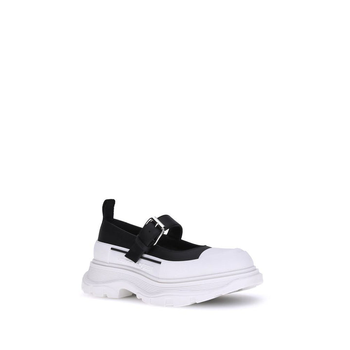 Alexander McQueen Black Calf Leather Bos Taurus Ballet Flats
