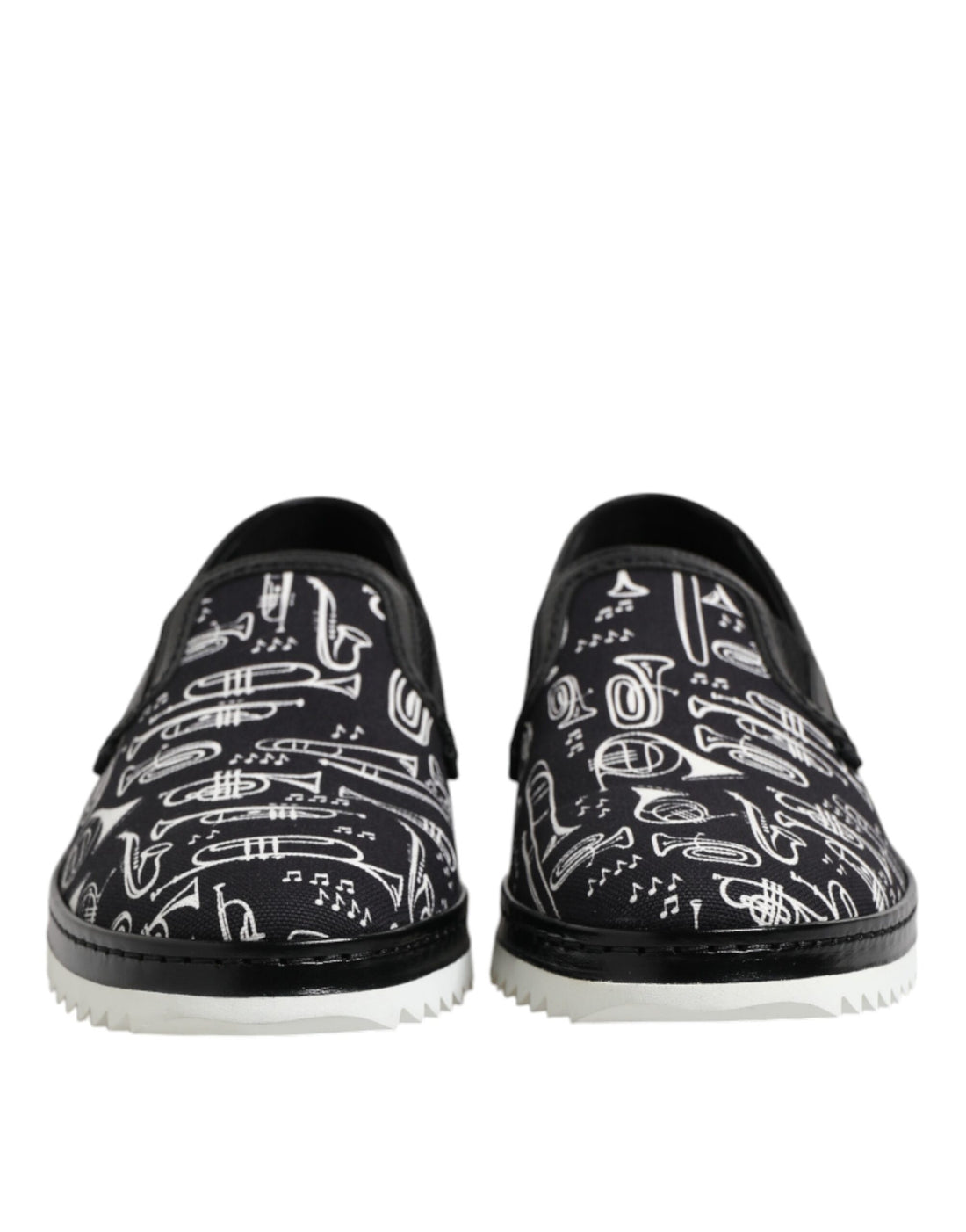 Dolce & Gabbana Black Slip On Printed Men Loafers Shoes