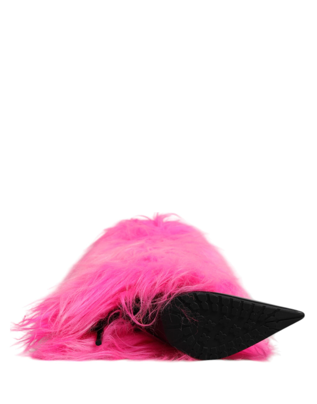 Dolce & Gabbana Pink Faux Fur Leather High Heels Boots Shoes