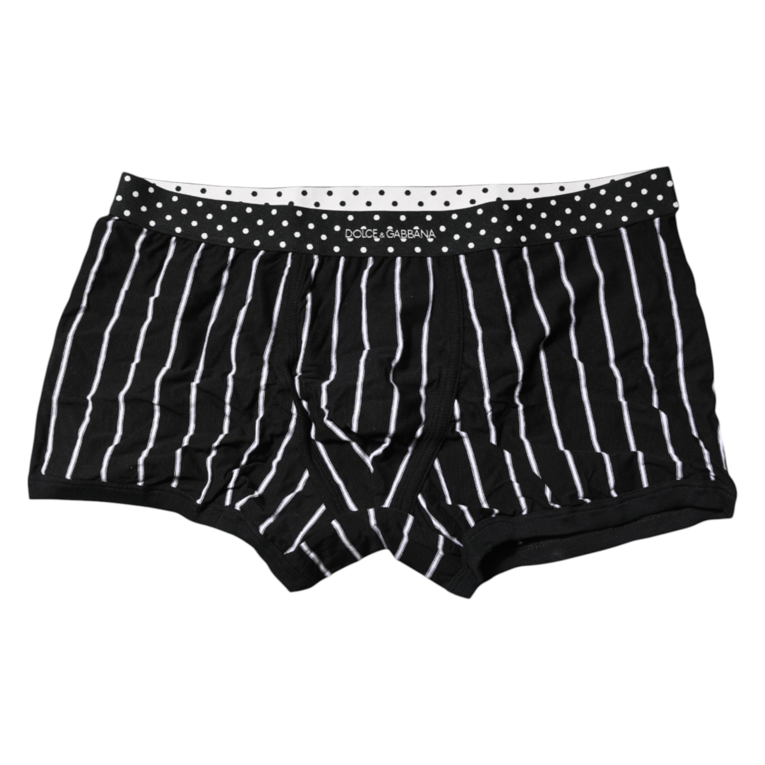 Dolce & Gabbana Black White Striped Regular Boxer Underwear