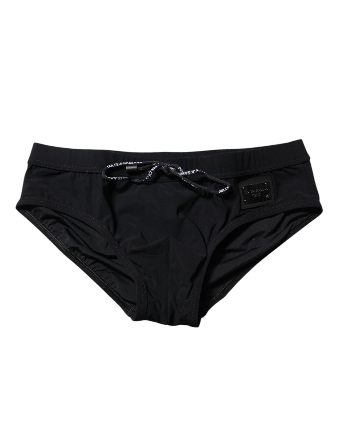 Dolce & Gabbana Black Logo Plaque Men Beachwear Brief Swimwear