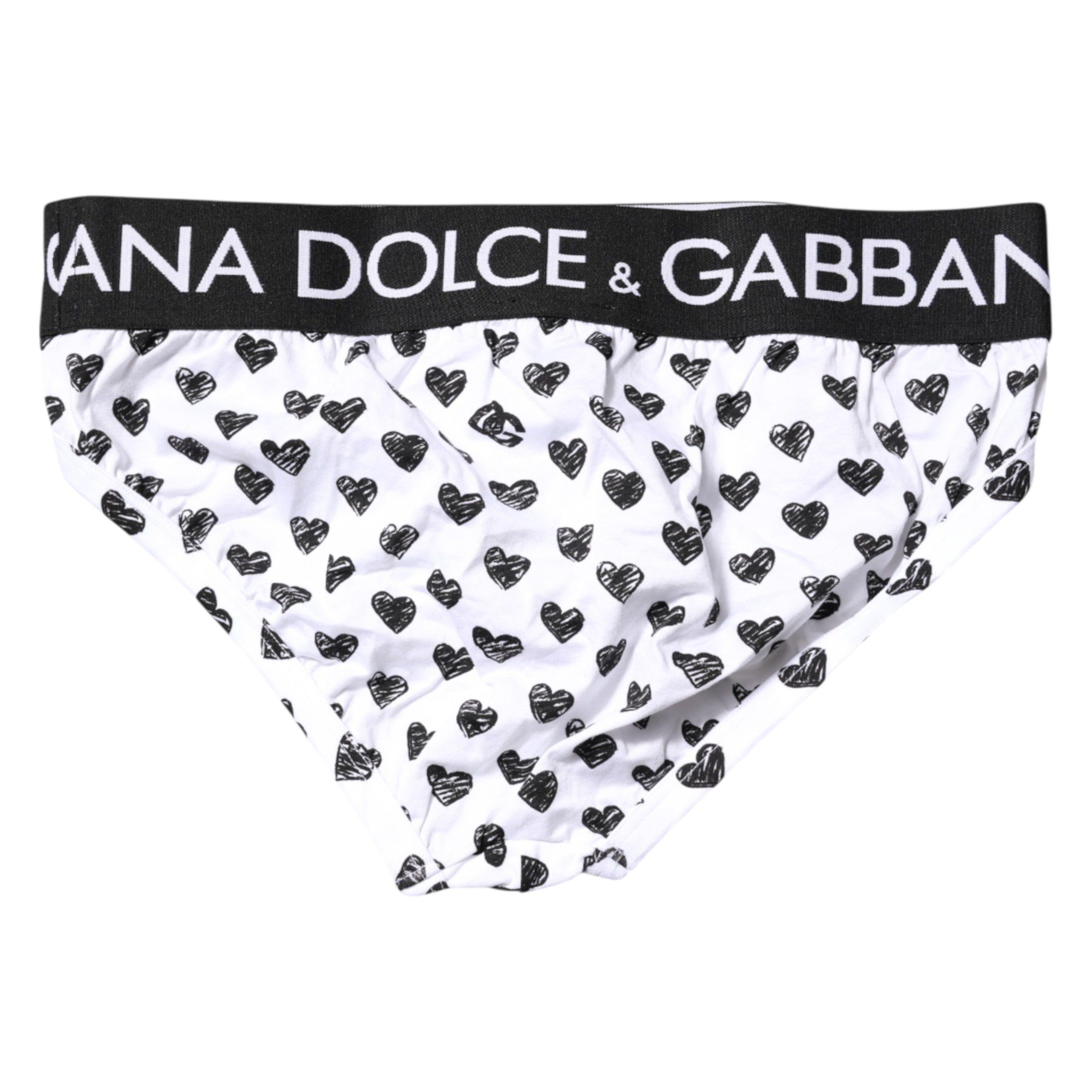 Dolce & Gabbana White Heart Printed Regular Brief Underwear