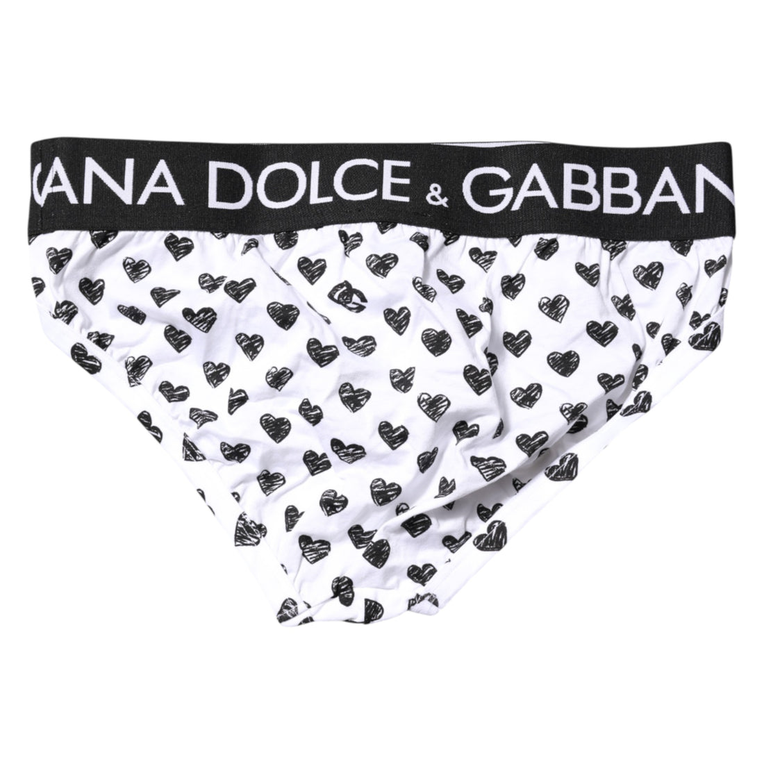 Dolce & Gabbana White Heart Printed Regular Brief Underwear