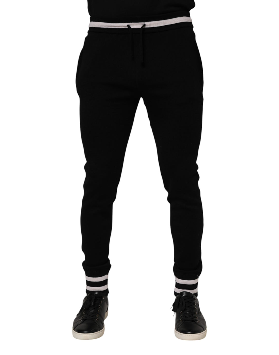 Dolce & Gabbana Black Cotton Men Jogger Sweatpants Pants