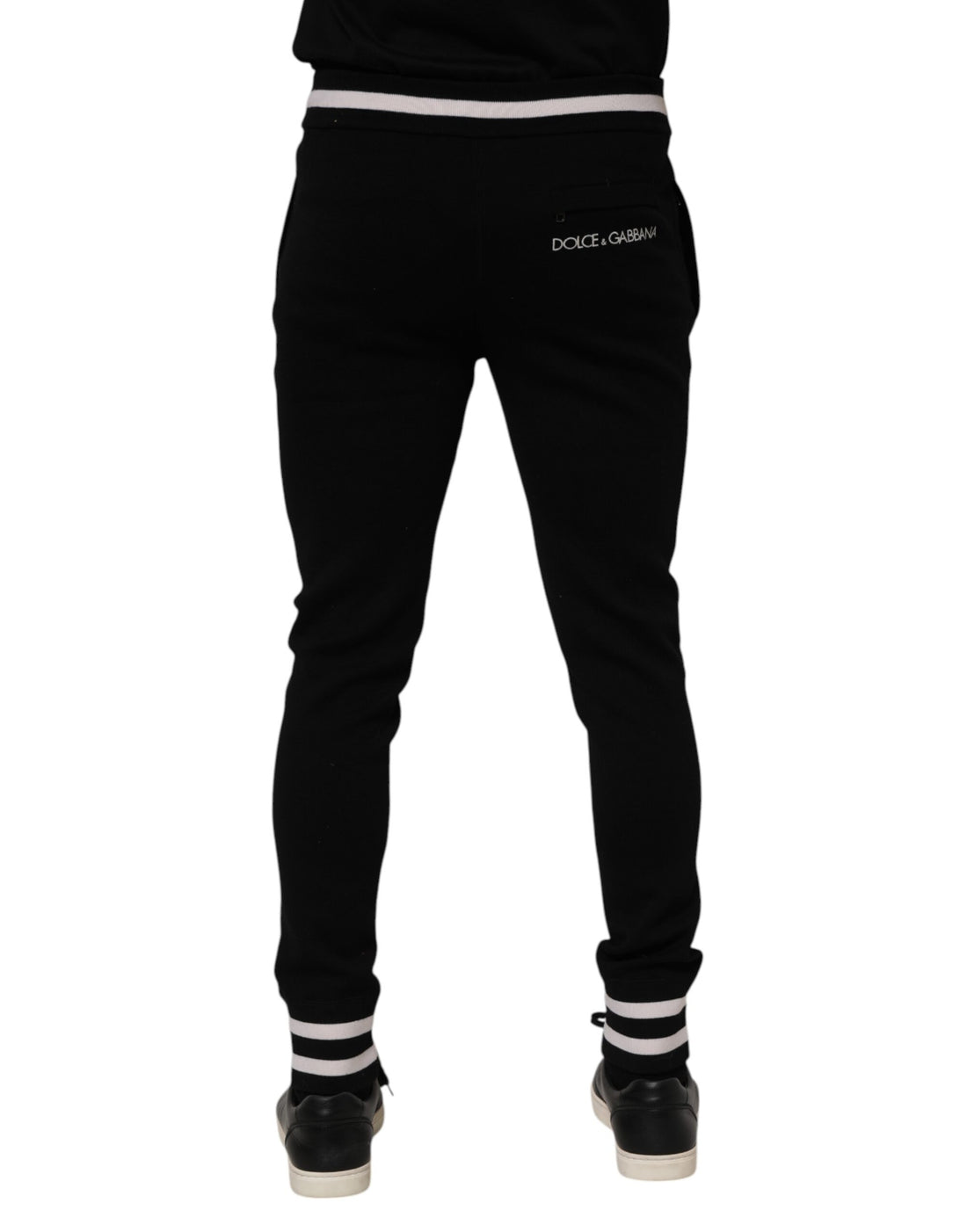 Dolce & Gabbana Black Cotton Men Jogger Sweatpants Pants