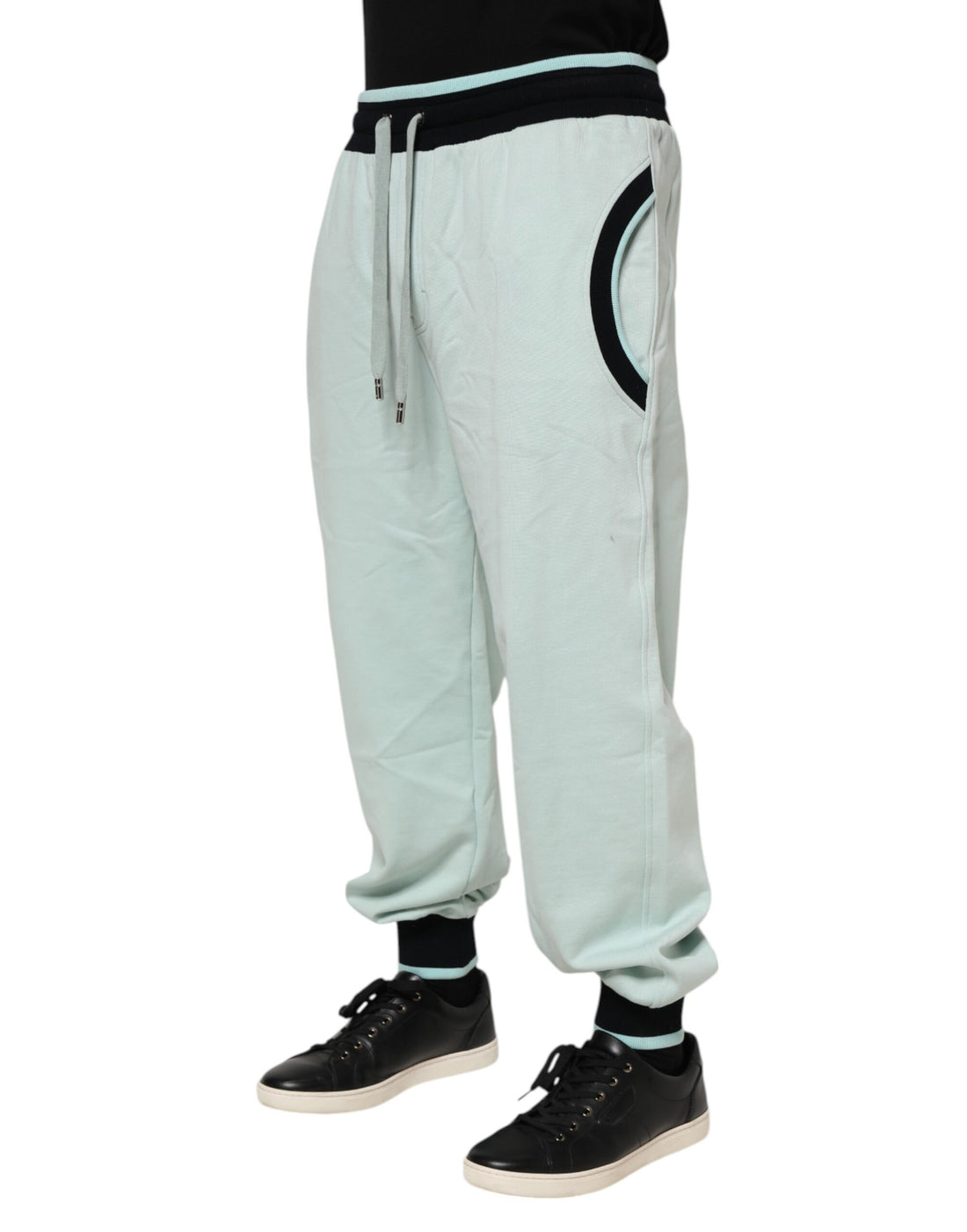 Dolce & Gabbana Light Green Cotton Men Jogger Sweatpants Pants
