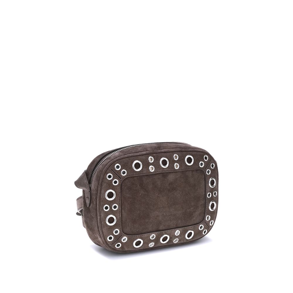 Valentino Garavani Brown Calf Leather Bos Taurus Shoulder Bag