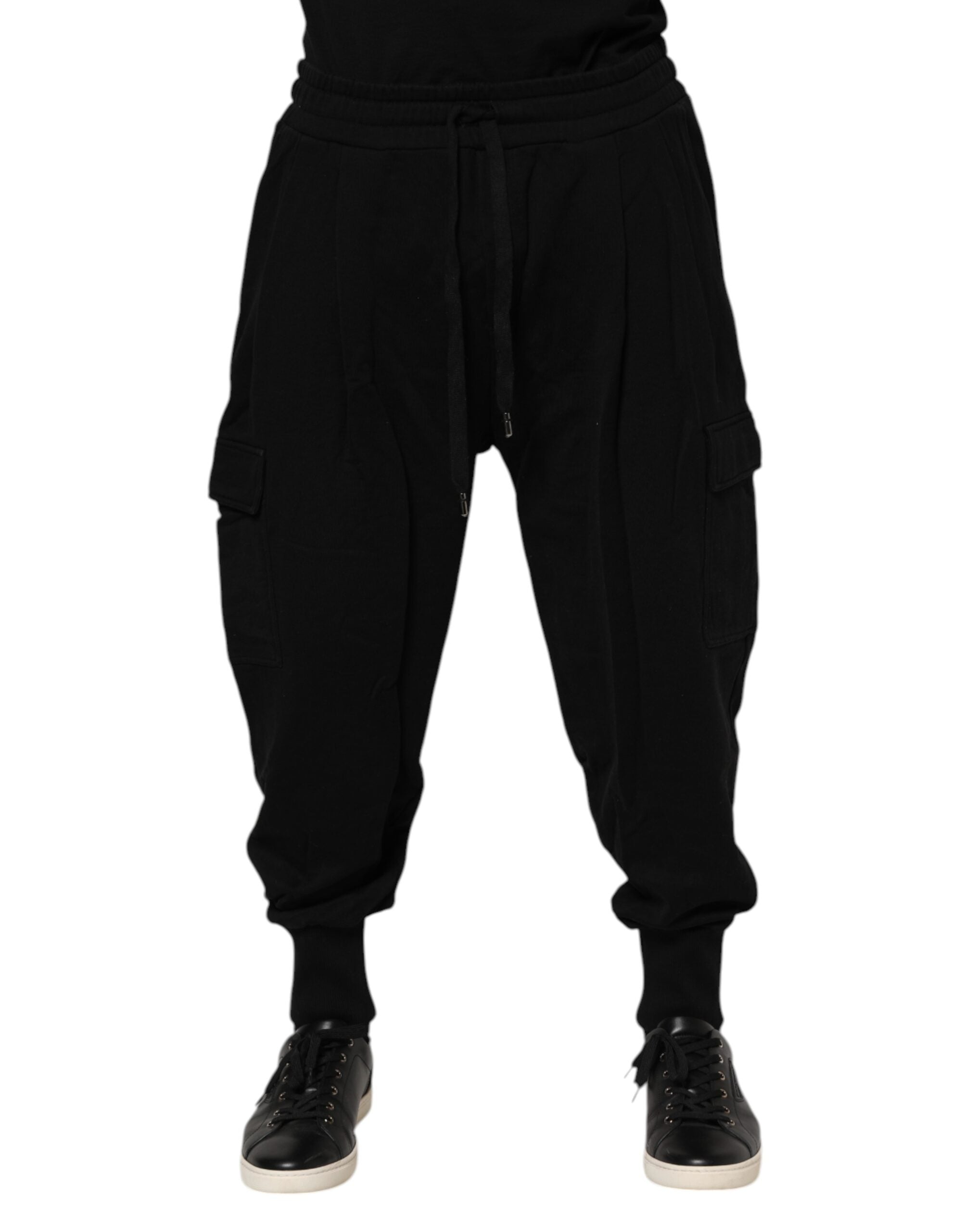 Dolce & Gabbana Black Cotton Logo Jogger Sweatpants Pants