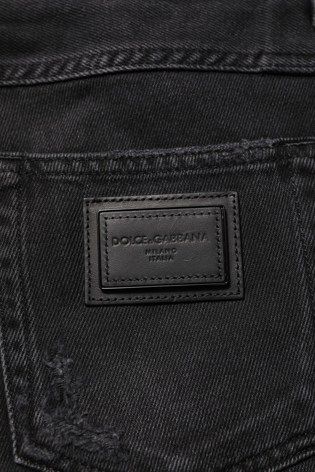 Dolce & Gabbana Black Cotton Logo Plaque Skinny Denim Jeans